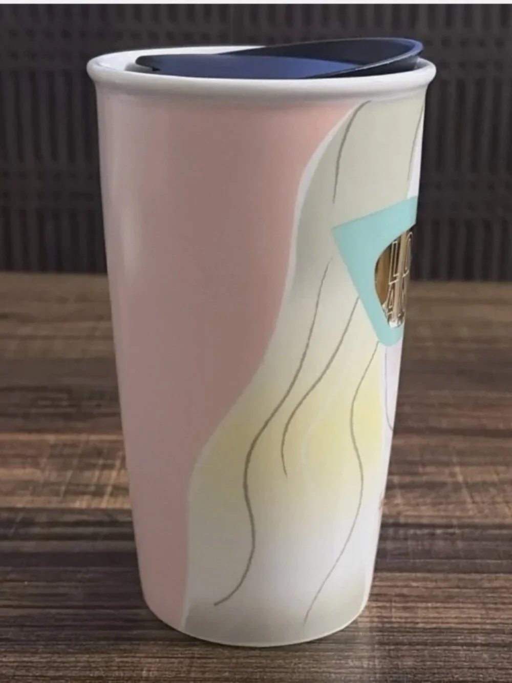 2016 Starbucks Los Angeles Sunglasses Girl Ceramic Tumbler 12 oz Travel Mug Cup
